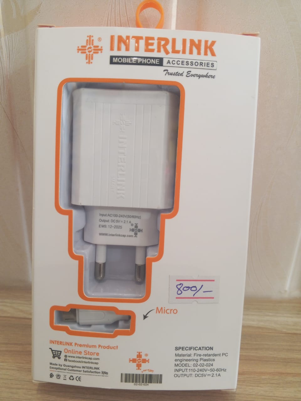 interlink smart micro pin charger 3 in 1 2.1A charger