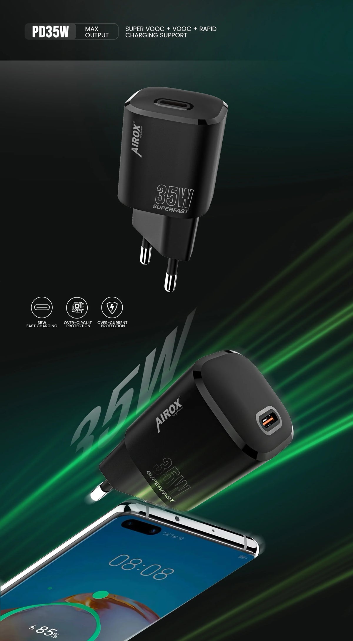 Airox AD26 PD 35W Fast Charging Adapter: